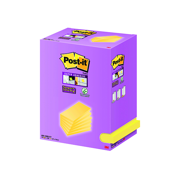 Post-it Sticky Notes Yellow Tower 127 x 76mm (16 Pack) 7100236614