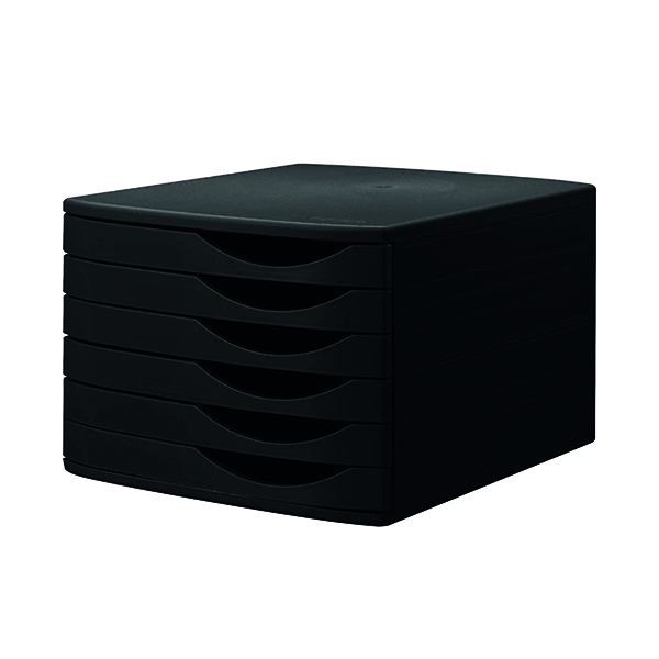 Jalema 6 Desktop Plastic Drawers Set Black J76319BLK