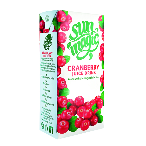 Sunmagic Premium Cranberry Juice Drink 1 Litre (12 Pack) A08111
