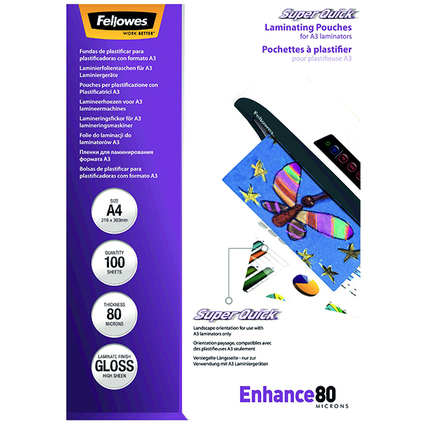Fellowes Apex Laminating Pouch A4 Light Duty 150 Micron (500 Pack
