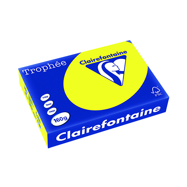 Trophee Card A4 160gm Intensive Yellow (250 Pack) 1029C