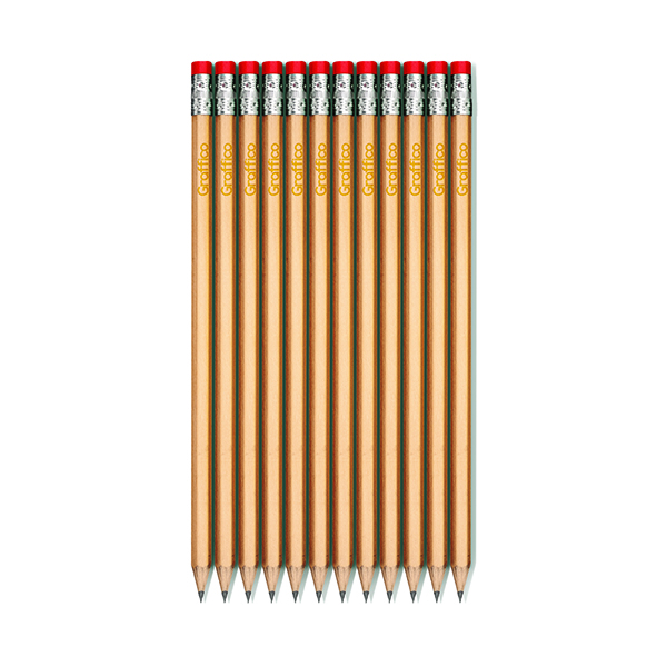 Graffico Eraser Tip Pencil HB (12 Pack) EN05984