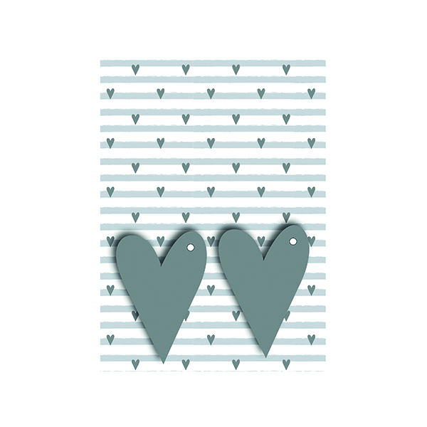 Grey Hearts Gift Wrap and Tags (12 Pack) 27249-2S2T