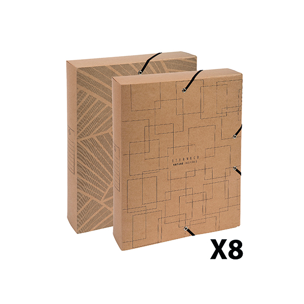 Exacompta Eterneco Cardboard Box File 60mm Assorted (Pack of 8) 59647E