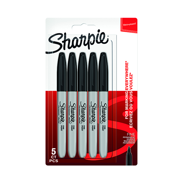 Other Tip Sharpie Permanent Marker Fine Black (Pack of 5) 1986051