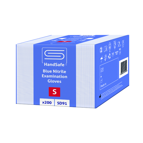 SafeDon Small Nitrile Gloves Blue (200 Pack) SD91/S