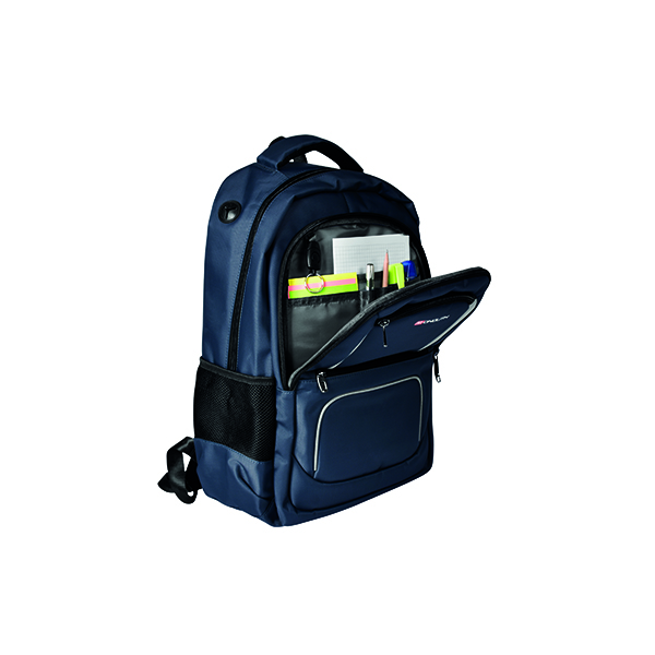 Monolith 15.6 Inch Business Commuter Backpack USB/Headphone Port Padded Pocket Navy Blue  9115B