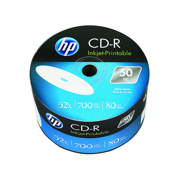 CD HP CD-R Inkjet Print 52X 700MB Wrap (50 Pack) 69301