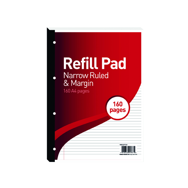 Hamelin 6mm Ruled/Margin Refill Pad A4 80 Sheet (5 Pack) 400127710