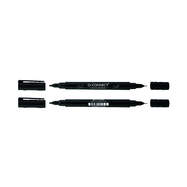 Other Tip Q-Connect Dual Tip Marker Pen Black (Pack of 10) 96082000