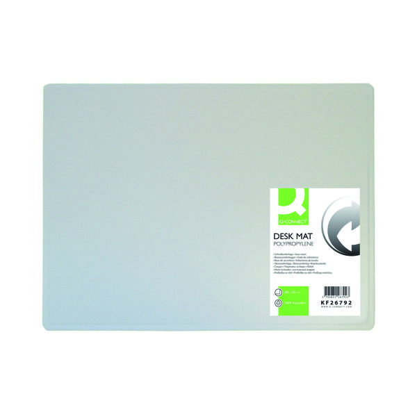 Q-Connect PP Desk Mat With Non-Slip Surface 40X53 Clear KF26792