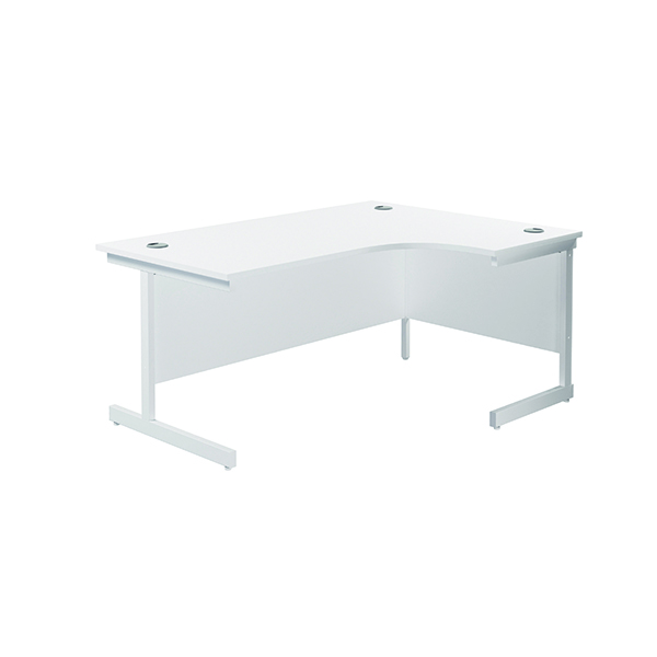Jemini Right Hand Radial Cantilever Desk 1600x1200mm White/White KF801936
