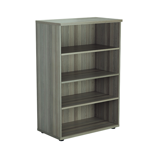 Jemini 1600mm 4 Shelf Wooden Bookcase 450mm Depth Grey Oak KF810513