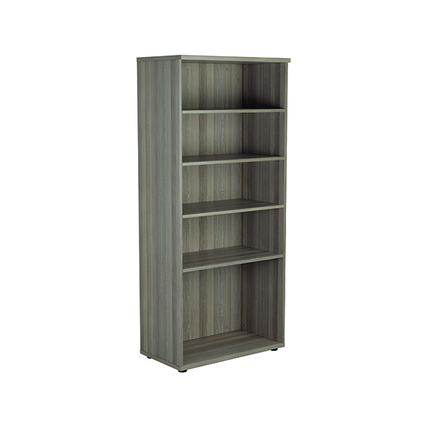 Jemini 1800mm 4 Shelf Wooden Bookcase 450mm Depth Grey Oak KF810995