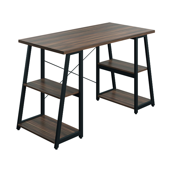 Other Jemini Soho Desk 4 Angled Shelves 1300x600x770mm Dark Walnut/Black SD05BKDW