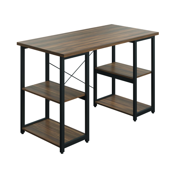 Other Jemini Soho Desk 4 Straight Shelves 1200x600x770mm Dark Walnut/Black SD07BKDW