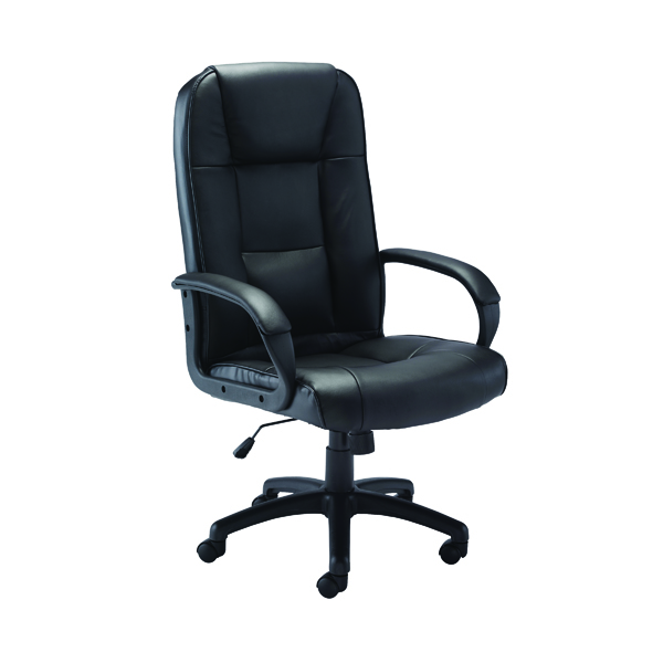 Jemini Caspian Chair 300x710x660mm Leather Look Black KF90892