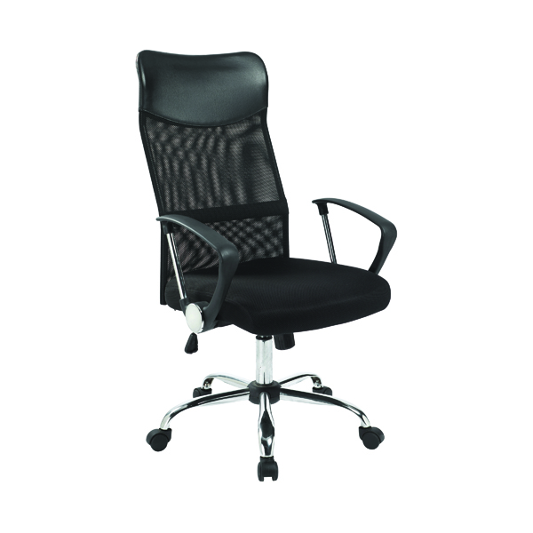Jemini High Back Nimbus Chair 610x670x1110-1205mm Mesh Back Black KF90896