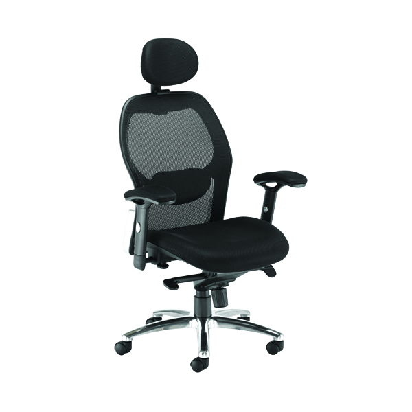 Arista Topaz Chair 680x640x1180-1280mm Mesh Back Black KF90898