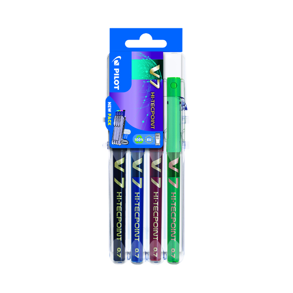 Pilot Set2Go V7 Rollerball Pens Assorted (4 Pack) S2G573487