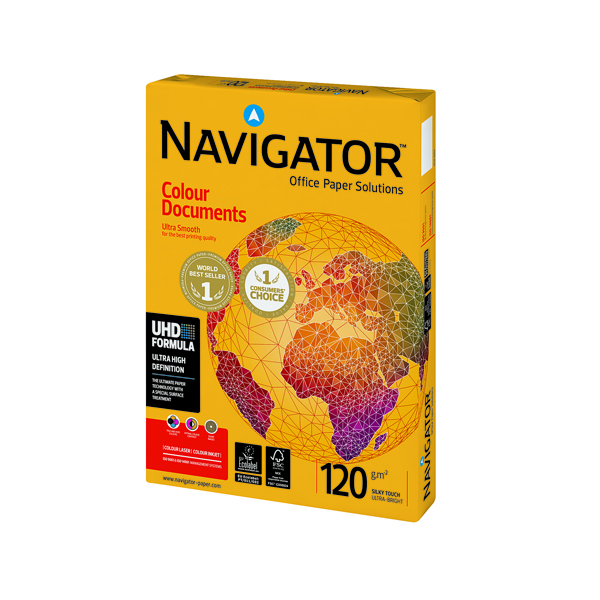 White 120gsm to 160gsm Navigator Colour Documents A3 Paper 120gsm (500 Pack) NAVA3120