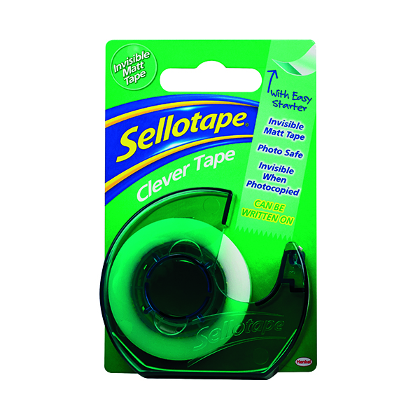 Sellotape Clever Tape and Dispenser 18mmx25m (7 Pack) 1766004