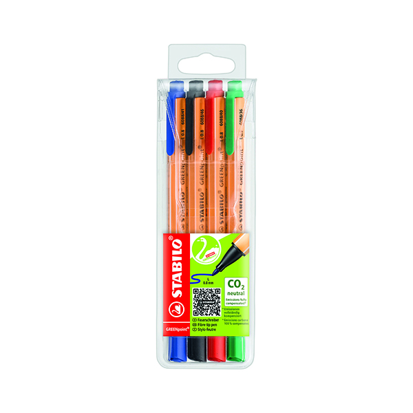 Stabilo GREENpoint Sign Pen Assorted (4 Pack) 6088/4