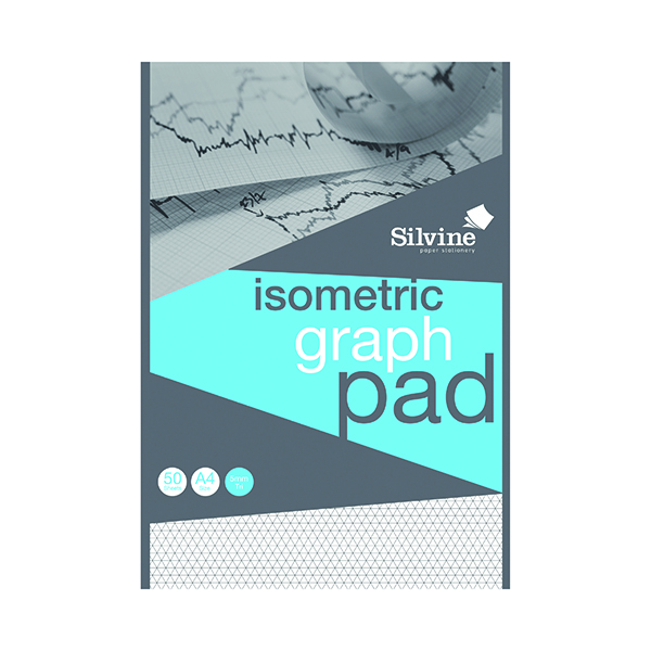 Silvine Graph Pad 5mm Isometric 50 Sheets A4 A4GPISO