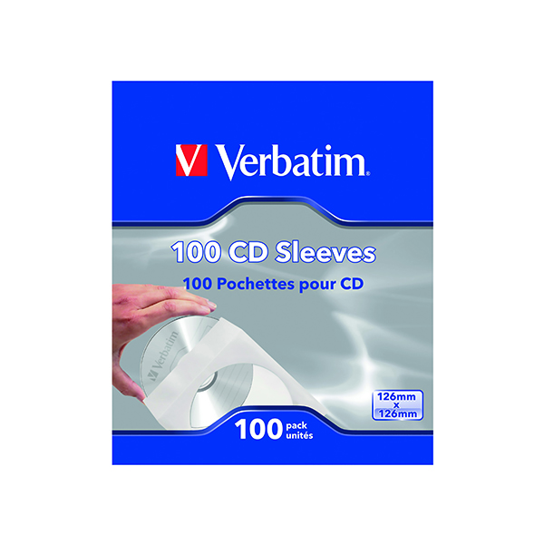 Verbatim CD/DVD Sleeves Paper (100 Pack) 49976