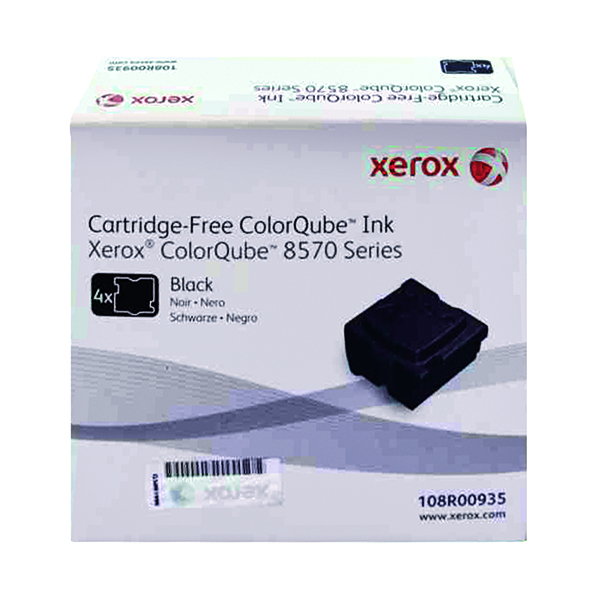 Xerox ColorQube 8570 Black Ink Stick 8.6K (4 Pack) 108R00935