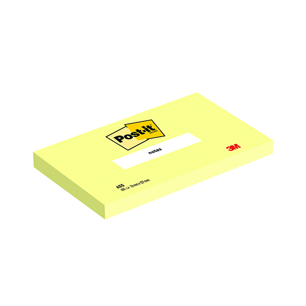 Post-it Notes 76 x 127mm Canary Yellow (12 Pack) 655Y