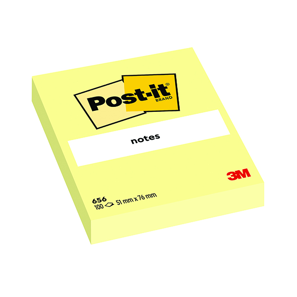 Yellow Standard Sizes Post-it Notes 51 x 76mm Canary Yellow (12 Pack) 656Y