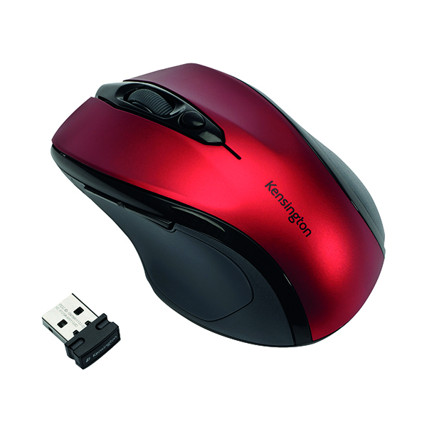 Wireless Kensington Pro Fit Mid Size Red USB Wireless Mouse K72422WW