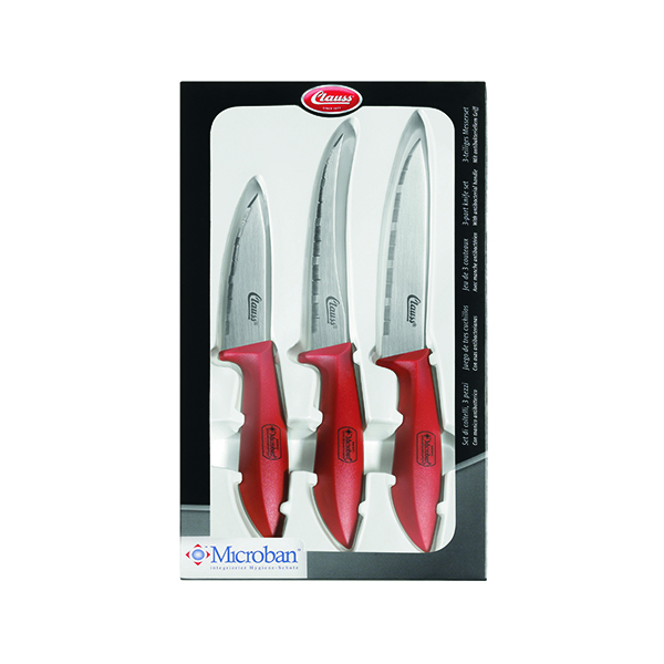 Clauss 3 Piece Paring, Vegetable and Utility Kitchen Knife Set CL-80000