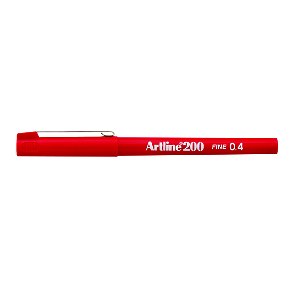 Artline 200 Fineliner Pen Fine Red (12 Pack) A2002