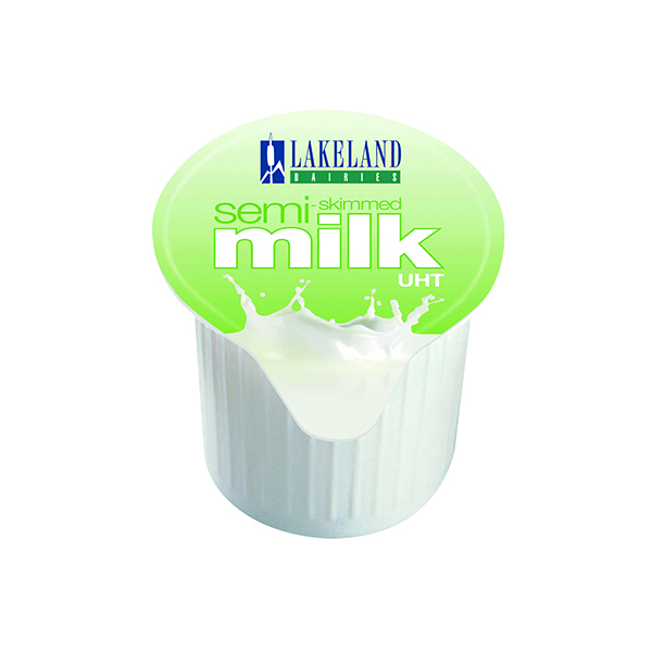 Milk Lakeland Semi-Skimmed Milk Pots (120 Pack) A00879