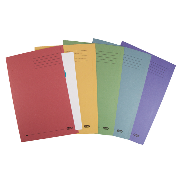 Folders Elba Square Cut Folder Mediumweight 250gsm Foolscap Assorted (25 Pack) 100090142
