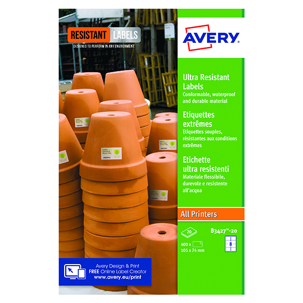 Avery Ultra Resistant Labels 74x105mm (160 Pack) B3427-20