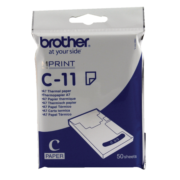 Brother A7 White Thermal Printer Paper (50 Pack) C11