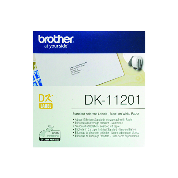 Labelling Tapes & Labels Brother Black on White Paper Standard Address Labels (400 Pack) DK11201