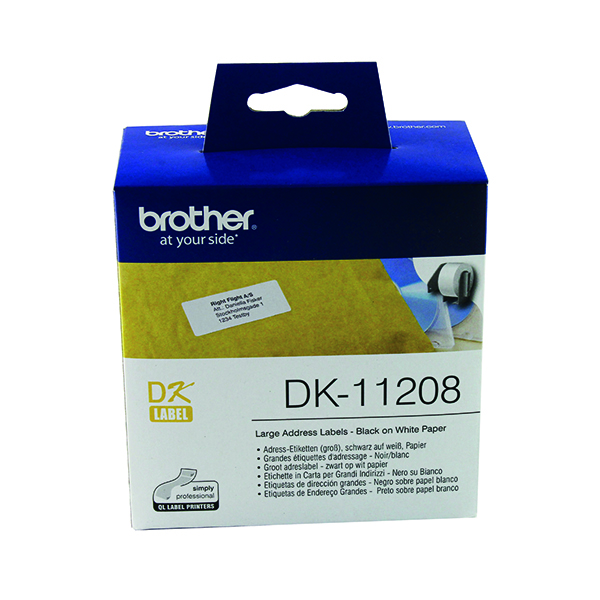 Labelling Tapes & Labels Brother Black on White Paper Large Address Labels (400 Pack) DK11208