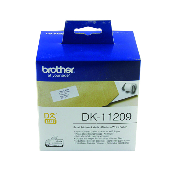 Labelling Tapes & Labels Brother Black on White Paper Small Address Labels (800 Pack) DK11209