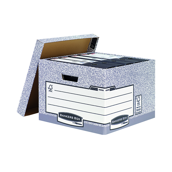 Storage Boxes Bankers Box Storage Box Large Grey (10 Pack) 01810-FFLP