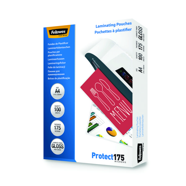 Laminating Film & Pockets Fellowes A4 Protect Laminating Pouch 350 Micron (100 Pack) 53087