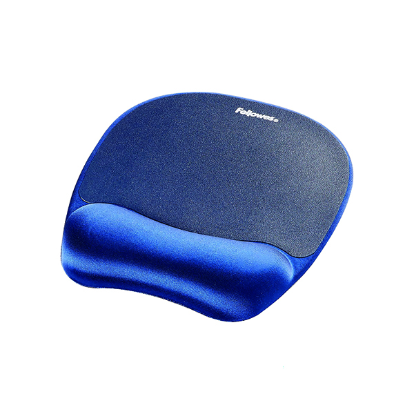 Fellowes Memory Foam Mousepad Wrist Support Sapphire Blue 9172801