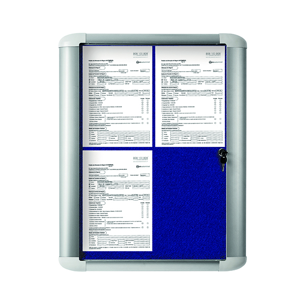 Glazed Bi-Office External Display Case 450x614mm Blue VT610107760