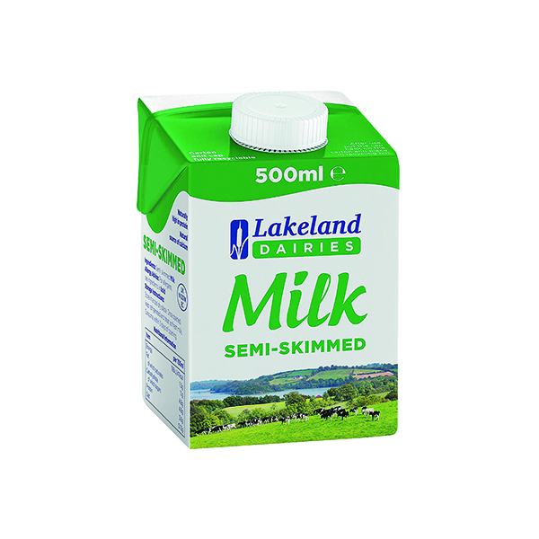 Milk Lakeland Semi-Skimmed Milk 500ml (12 Pack) A08087