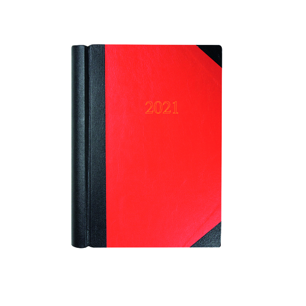Collins Desk Diary 2 Pages Per Day A4 Black/Red 2021 42