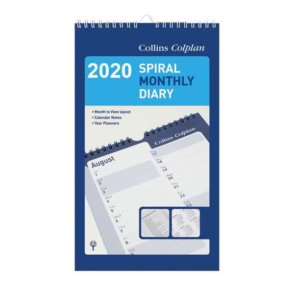 Calendars Collins Monthly Spiral Diary 2020 64