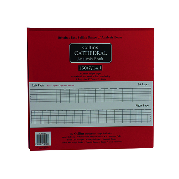 Collins Cathedral Analysis Book 4 Cash Columns 96 Pages
